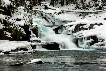 McDonald Creek Falls Winter