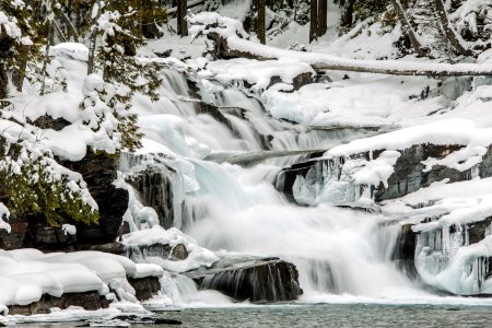 McDonald Creek Falls Winter (2) photo