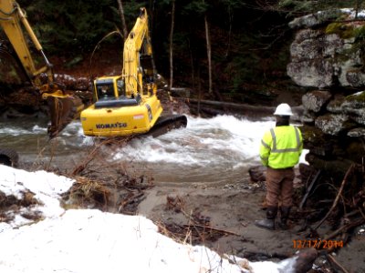 Spillway removal at the Fall River Dam in Gill, Mass