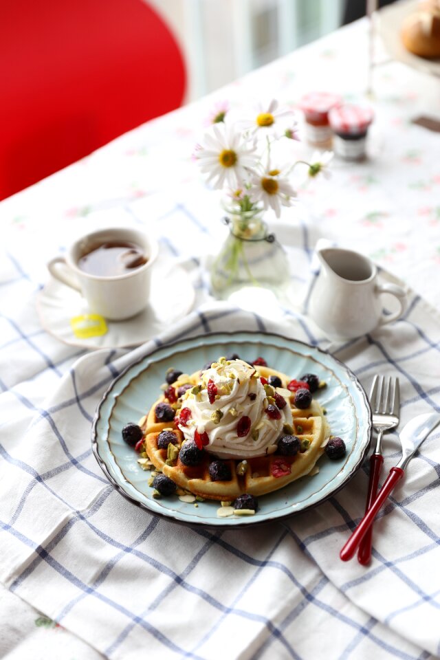 Waffle tea time dessert