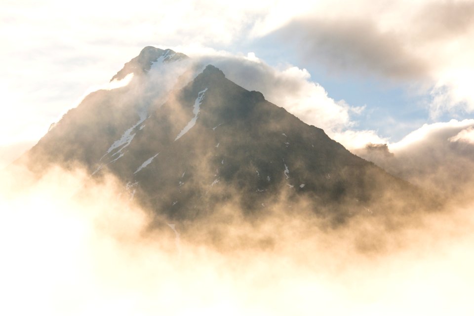 Vulture Peak Through the Clouds