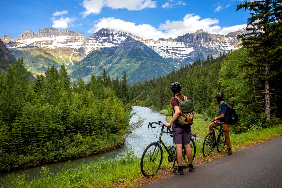 Biking Going-to-the-Sun Road in Spring