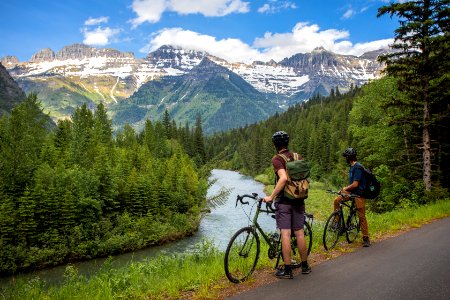 Biking Going-to-the-Sun Road in Spring photo