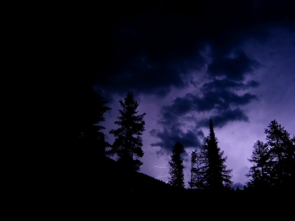 Stormy night skies in Glacier