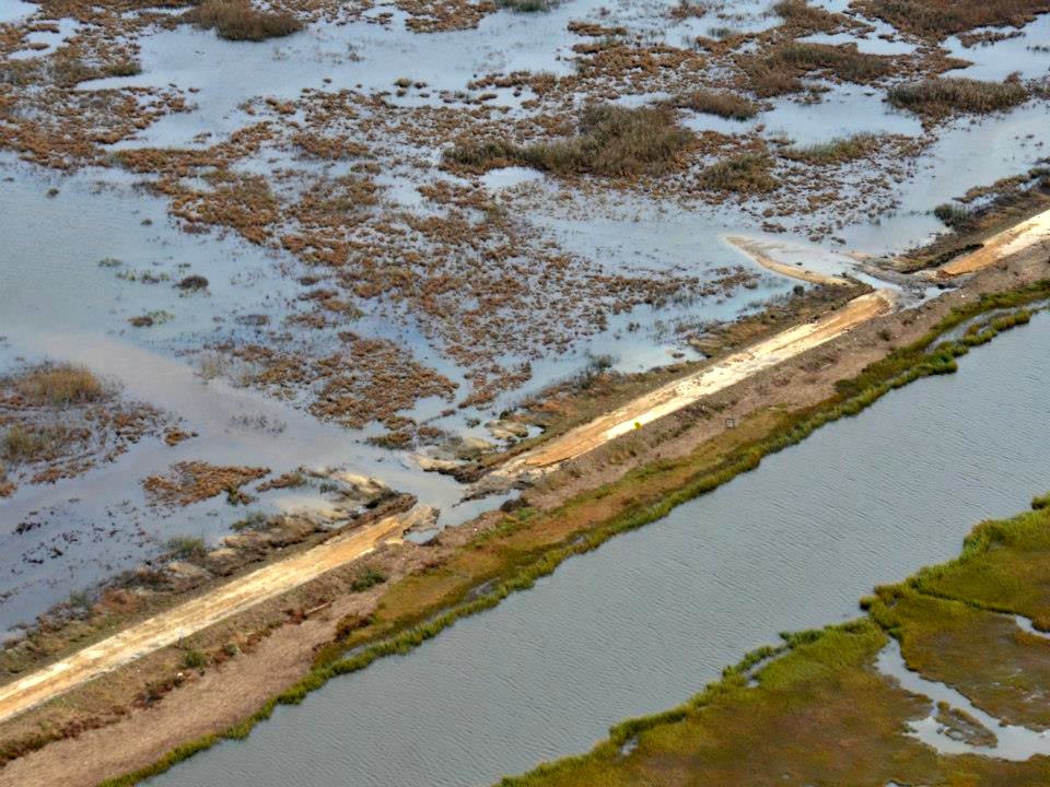 Aerial view of damage at Edwin B. Forsythe National Wildlife Refuge (NJ)