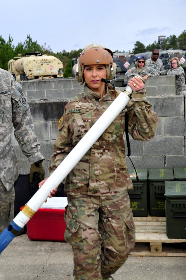 Nikki-Dee Ray, CBS-6 meteorologist, dropped by to visit with Soldiers with the 1st Attack Reconnaissance Battalion