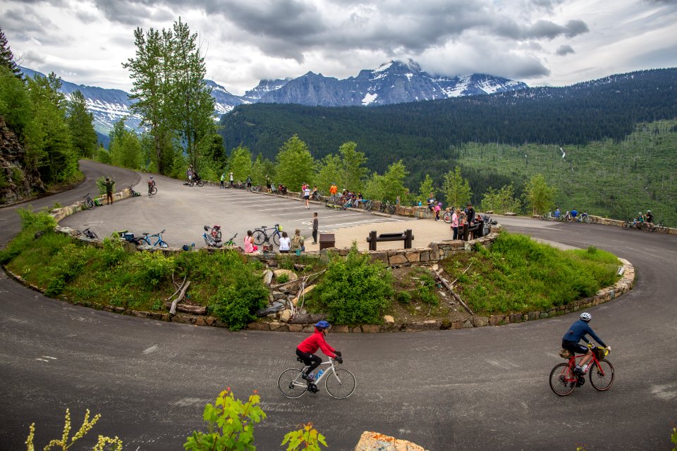 Biking Going-to-the-Sun Road in Spring