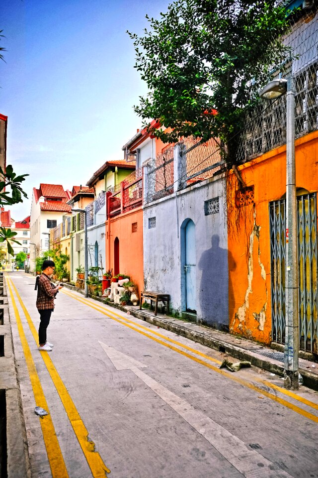 Colorful facades area