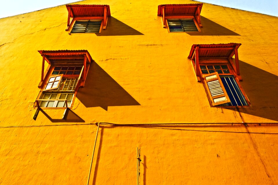 Orange facade structure