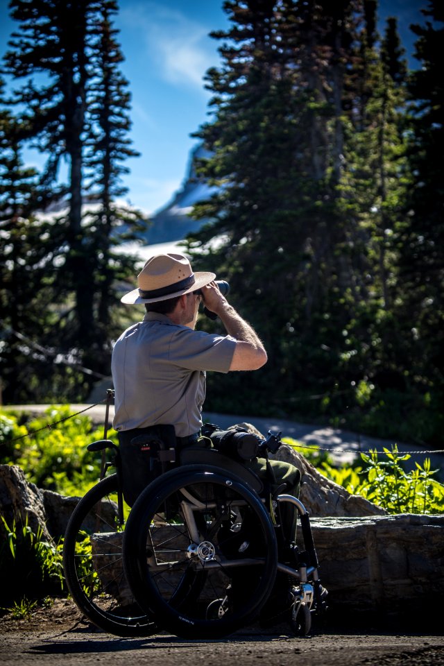 Ranger watching wildlife
