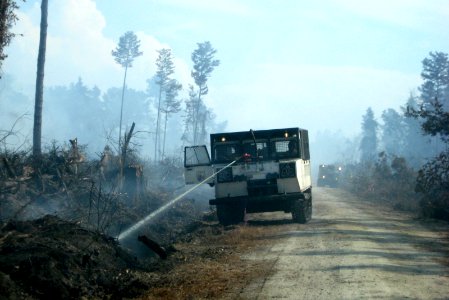 Swamp vehicle on Forest Line Road