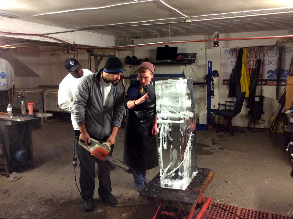 Ice carving