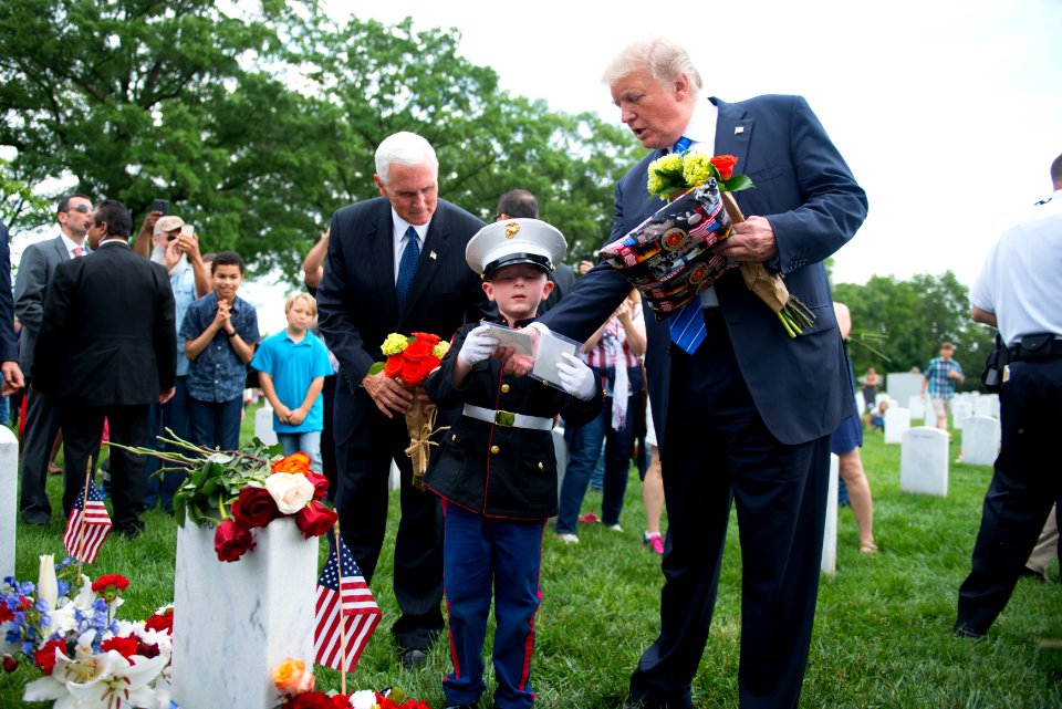 President Donald J. Trump and Vice President Mike Pence Visit Section 60 of Arlington National Cemetery photo
