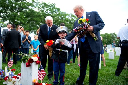 President Donald J. Trump and Vice President Mike Pence Visit Section 60 of Arlington National Cemetery