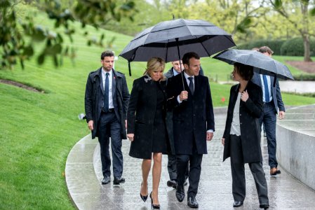 French President Emmanuel Macron Visits Arlington National Cemetery photo