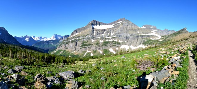 Piegan Pass and the Piegan Glacier Panoramic photo