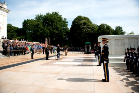 Wreath laying at the Tomb of the Unknown Soldier in Arlington National Cemetery for the Army’s 241st Birthday photo