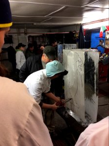 Ice carving, day 1