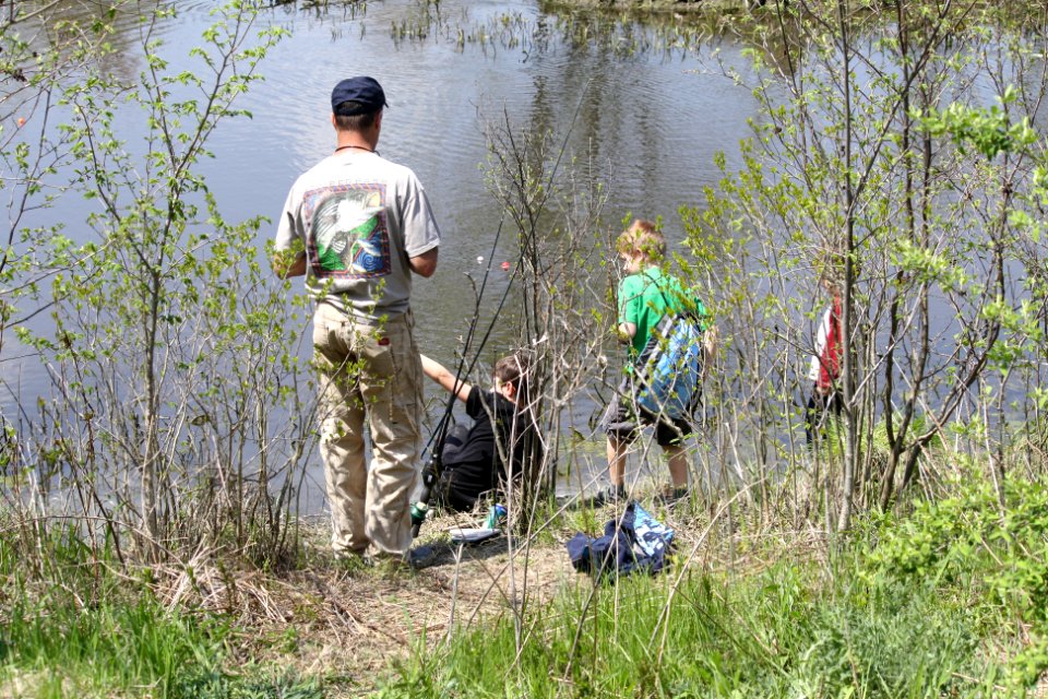Father and son fishing