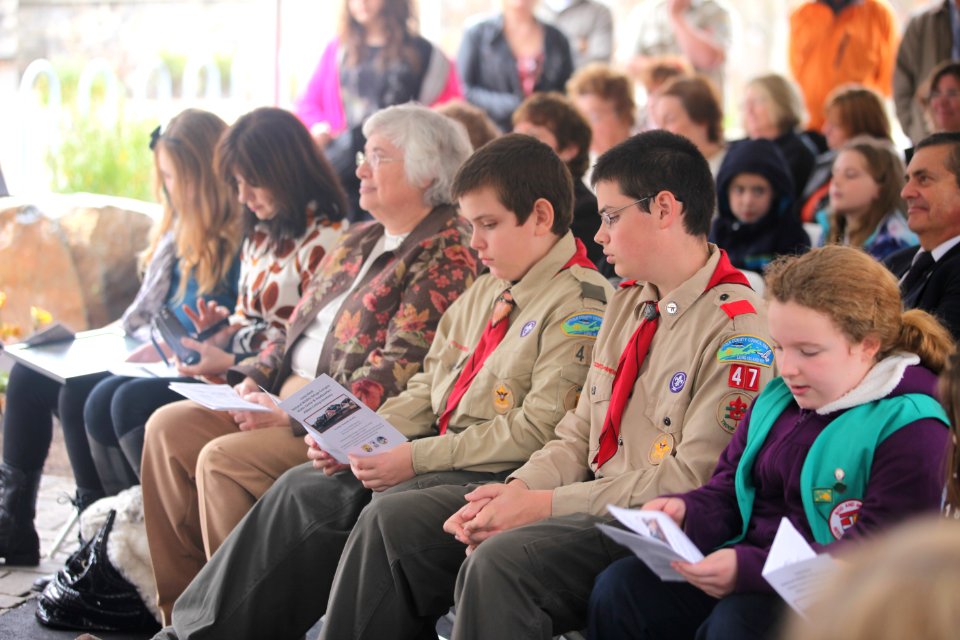 Boy & Girl Scout Troop members at opening ceremony