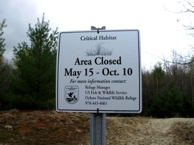 Critical habitat sign at Oxbow National Wildlife Refuge