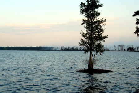 Smoke on Lake Drummond horizon