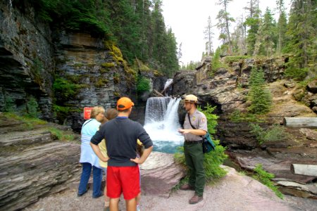 Park Ranger at St. Mary Falls photo