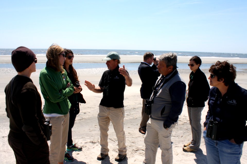 USFWS Northeast Regional Director Wendi Weber and other partners at Stone Harbor Point restoration project tour (NJ)