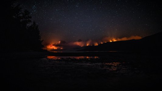 A Clear Night over the Sprague Fire