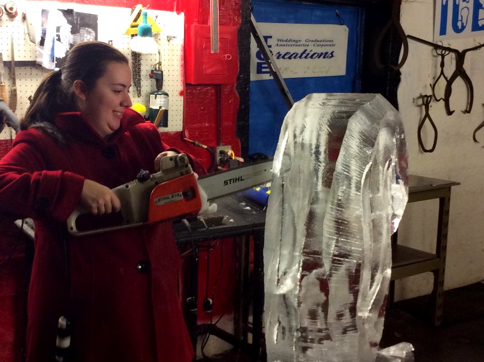 Ice carving, day 1