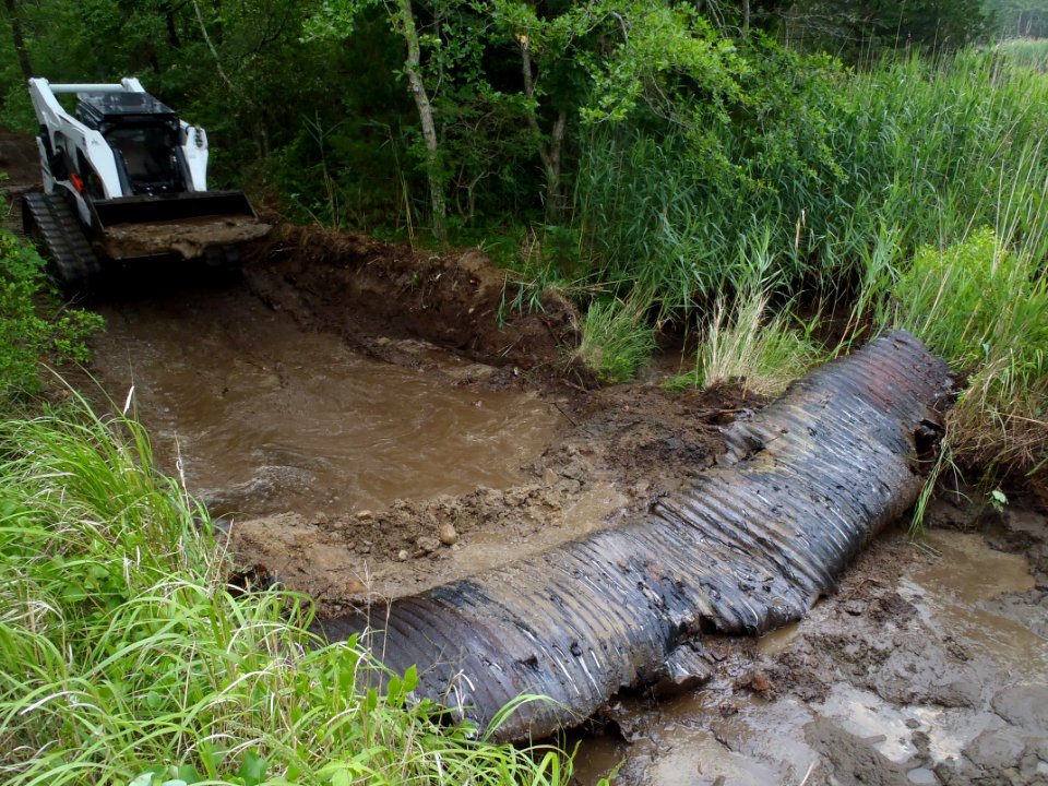 Obsolete culvert exposed