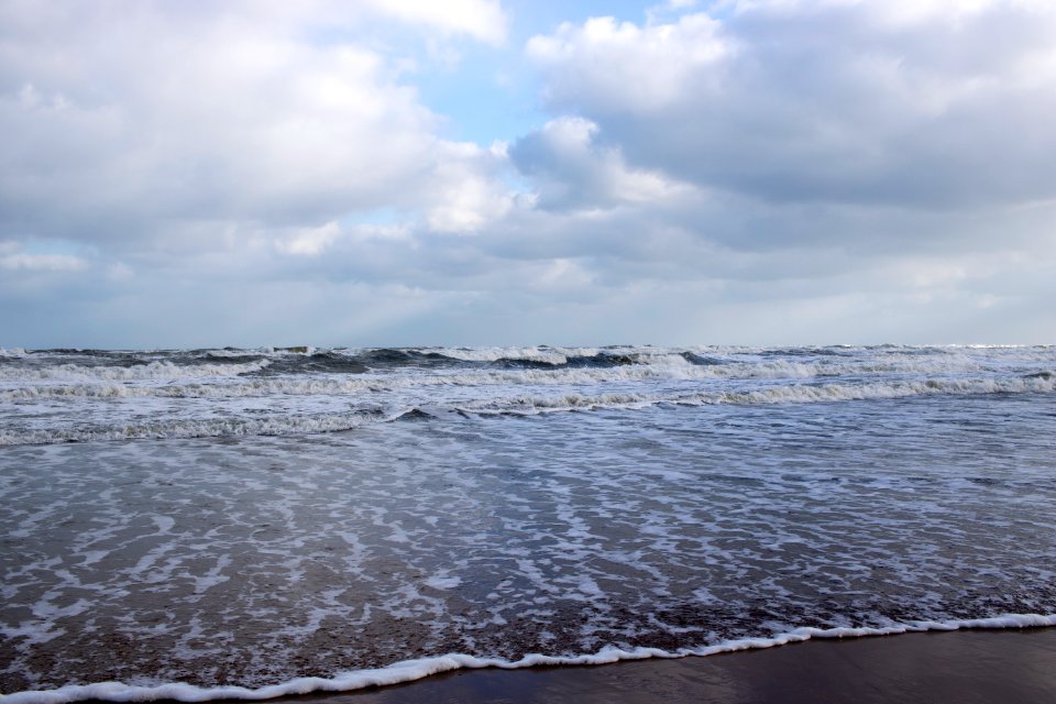 Waves crashing on Balmedie Beach