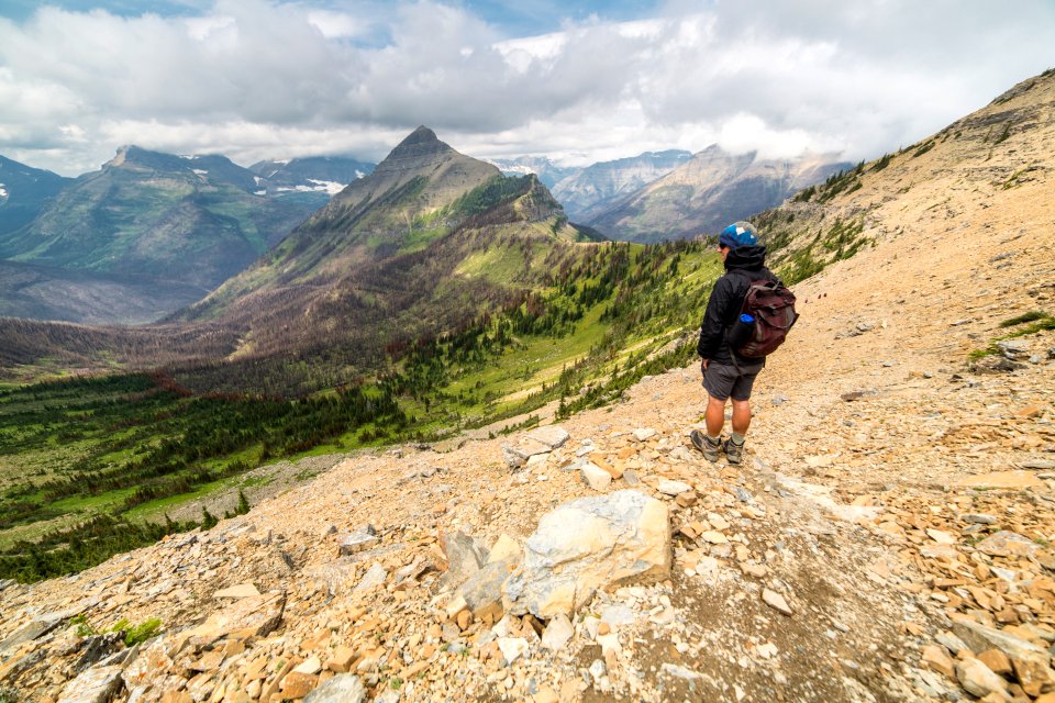 Hiker at Cutbank Pass