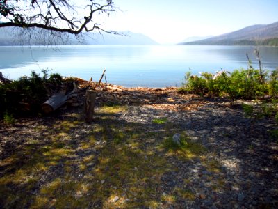 Lake McDonald North Shore Ranger Station - 6 [Lake access at the far end of the driveway loop to the right of the Ranger Station.]