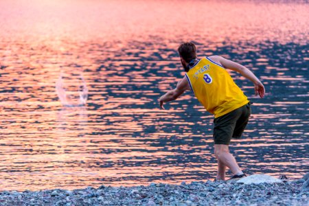 Skipping Rocks at Sunset