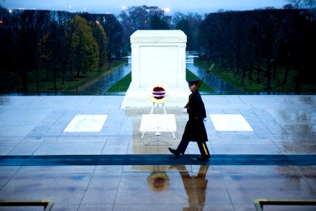State Minister of Defense of Japan lays a wreath at the Tomb of the Unknown Soldier in Arlington National Cemetery photo