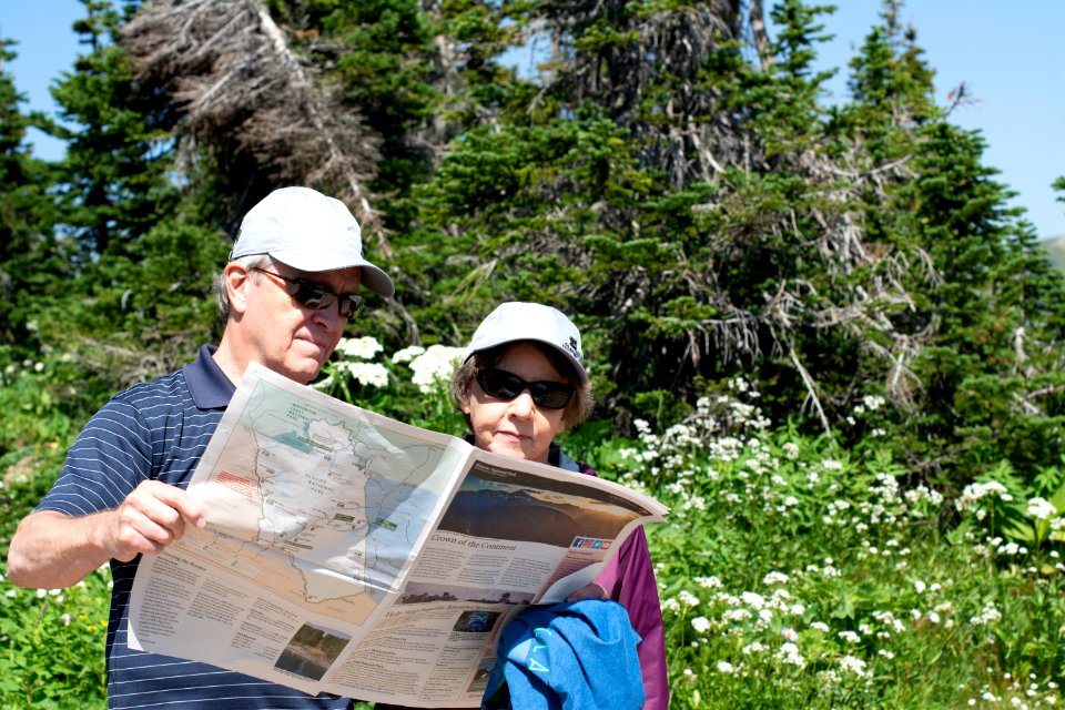 Visitors Reading Park Newspaper