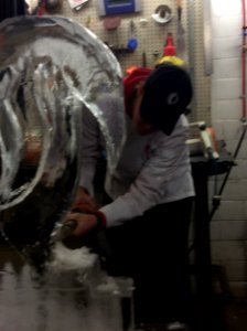 Ice carving, day 1