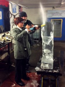 Ice carving, day 1