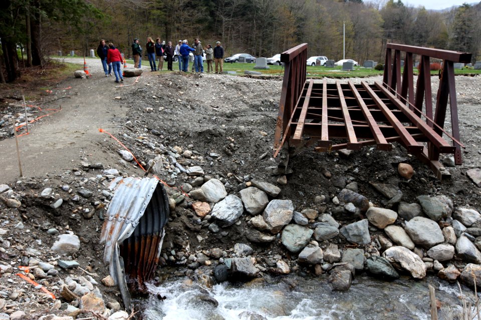 Dan Ashe and group near culvert replacement project
