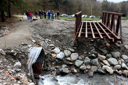 Dan Ashe and group near culvert replacement project