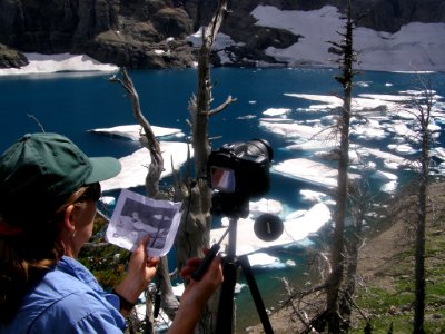 Repeat Glacier Photography of Iceberg Lake photo