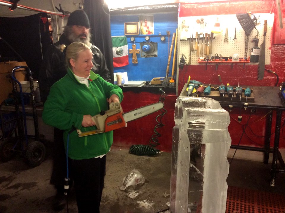Ice carving!