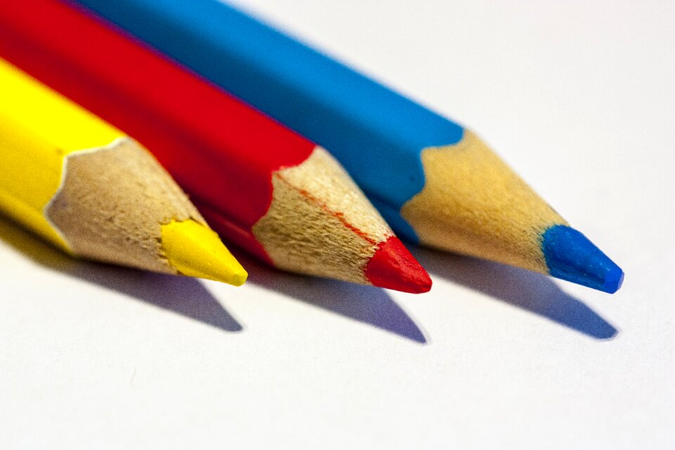 Colour pencils crayons wooden pegs