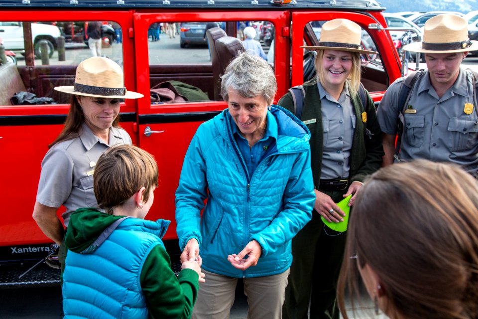 Secretary Jewell Signing Autographs for Visitors