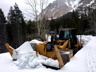 On the road to the Two Medicine Ranger Station and Campstore area. This is the big turn just above the Running Eagle Falls parking lot-4-12-2017 photo