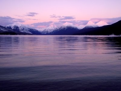 Alpenglow on Lake McDonald photo
