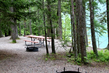 Fish Creek Picnic Area, Lake McDonald - 3 [There is more of a beach as the water levels drop through the summer.] photo