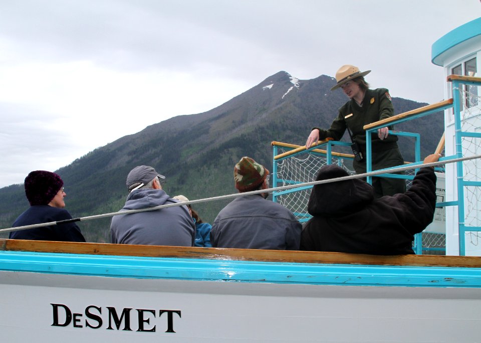 Ranger talking to visitors on the DeSMET