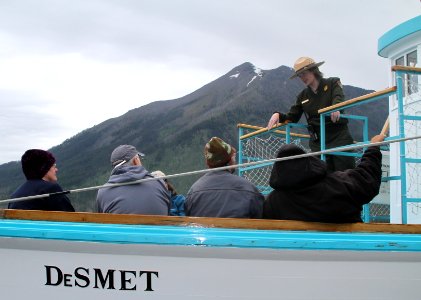 Ranger talking to visitors on the DeSMET